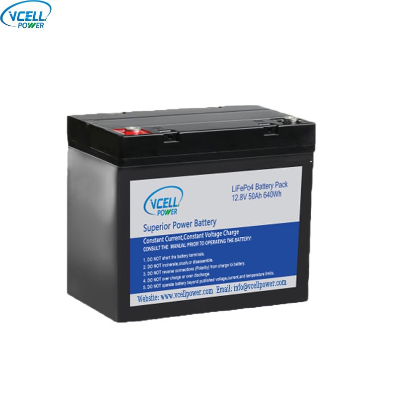 12.8V 50Ah 딥 사이클 LiFePO4 배터리 팩