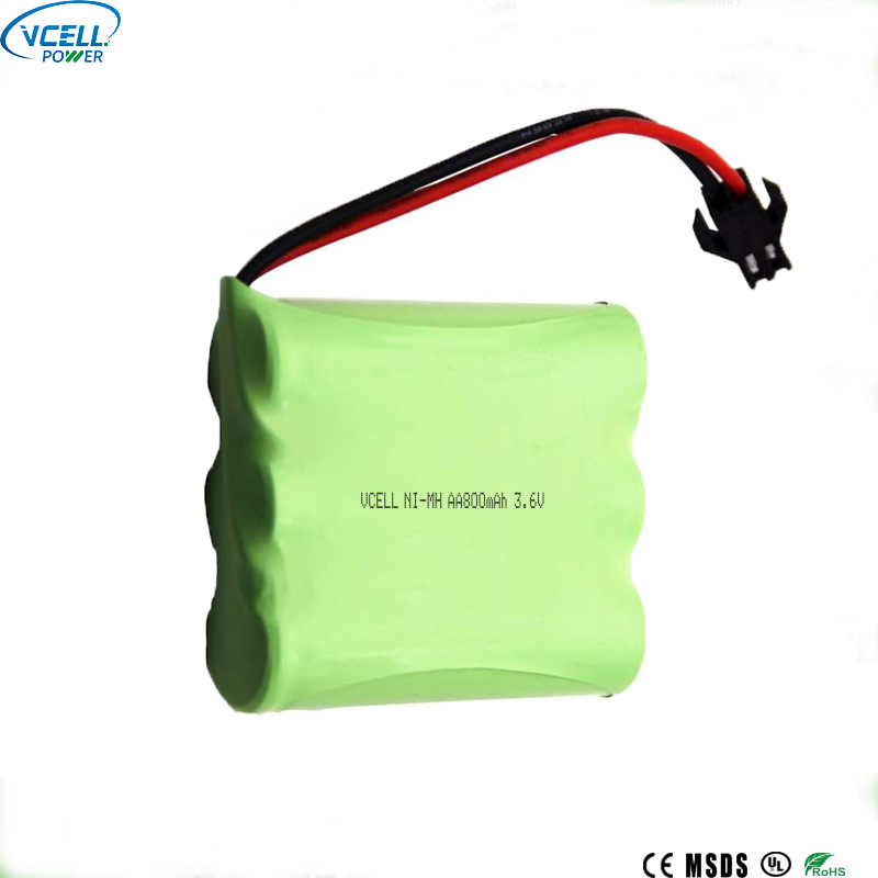 3.6V AA 800mAh Nimh 배터리 팩