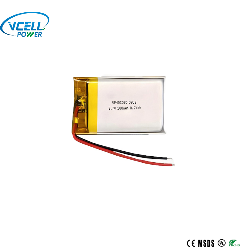 3.7V 200mAh 402030 충전식 리튬 폴리머 배터리