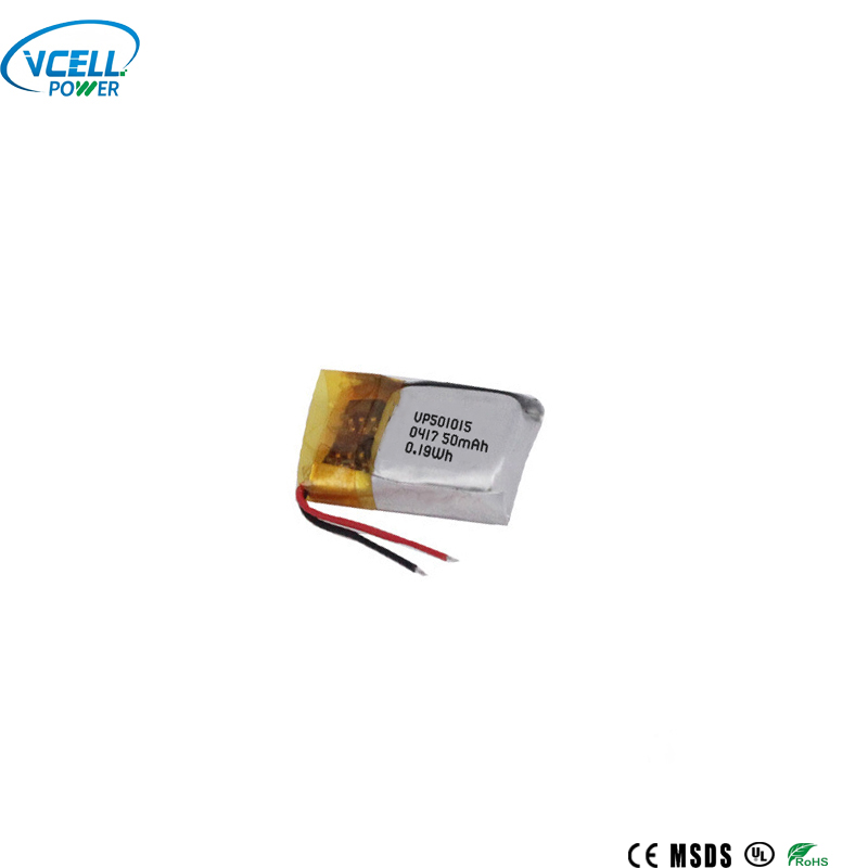 3.7V 501015 50mAh 미니 리튬 폴리머 배터리