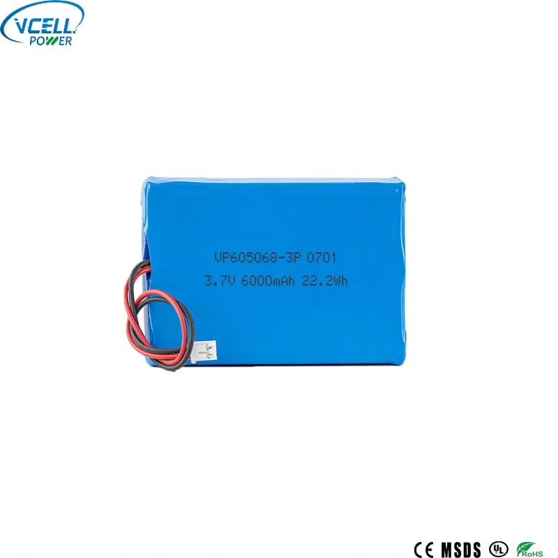 3.7V 6000mAh 605068 3P 리튬 폴리머 배터리