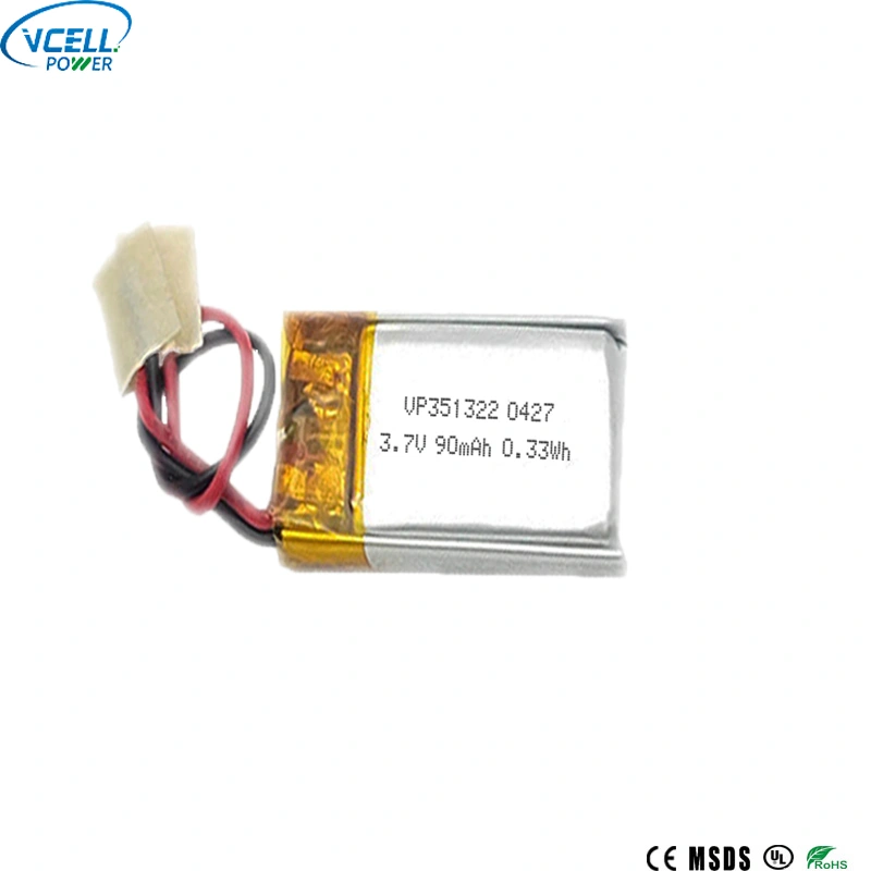 351322 3.7V 90mAh 충전식 LiPO 배터리