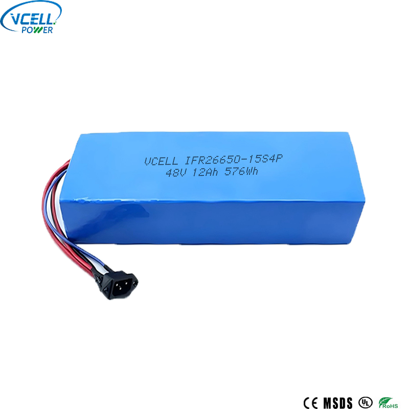 48V 12Ah 26650 Ebike LiFePO4 배터리 팩