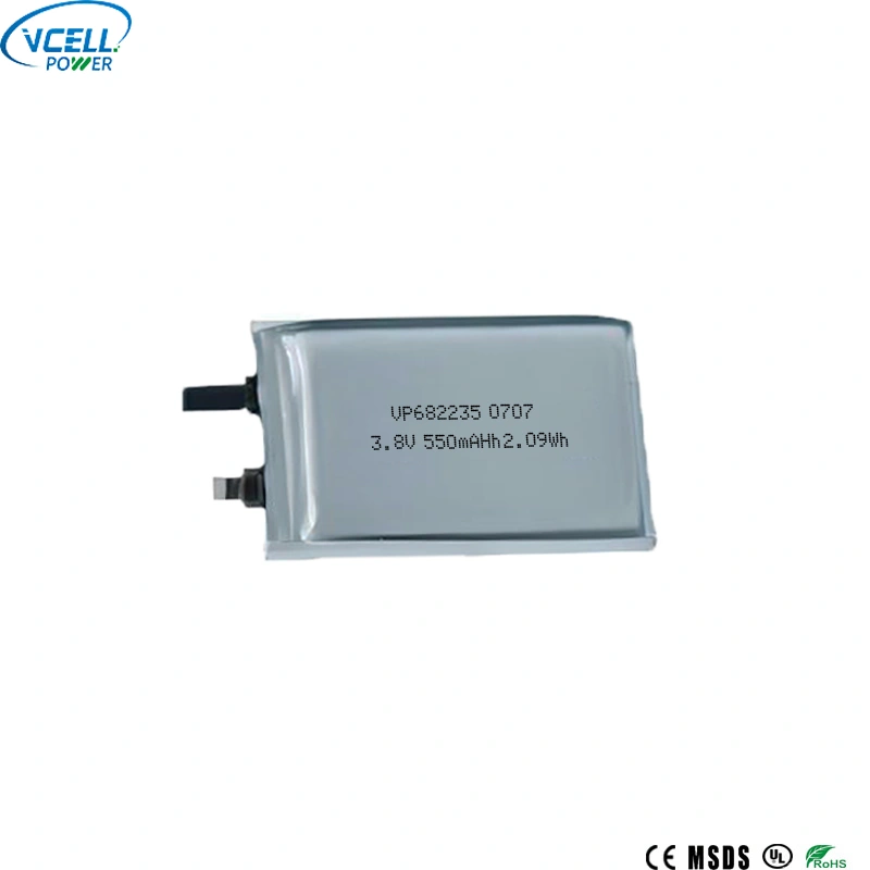 682235 3.8V 550mAh 리튬 폴리머 배터리